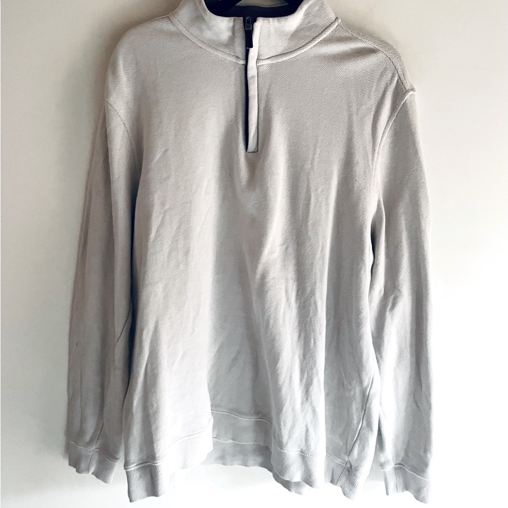 Men’s Tasso Elba White Polo Style Half Zip sz XL - Picture 2 of 8